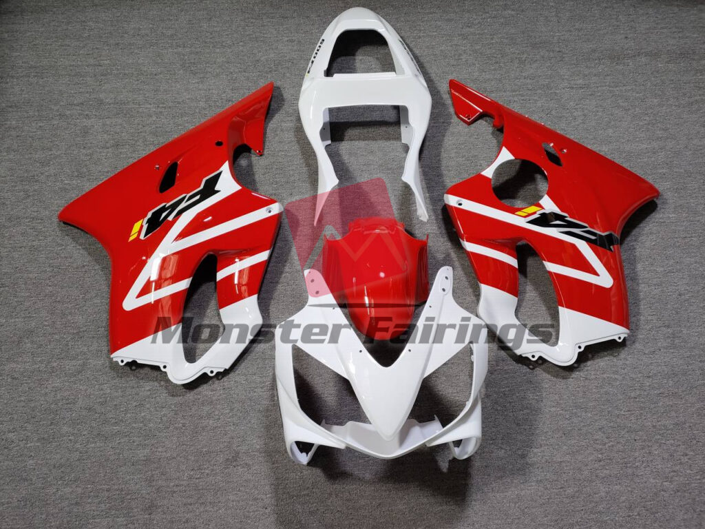 Honda CBR600 F4i 2001 - 2003 Gloss White and Red ABS fairings - custom motorcycle bodywork kit by Monster Fairings