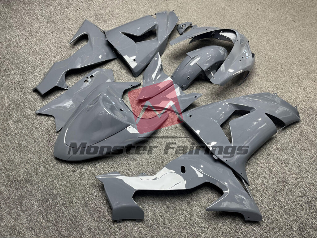 2006 - 2007 Kawasaki ZX10R Gloss Nardo Gray fairing set - ABS injection, custom painted by Monster Fairings