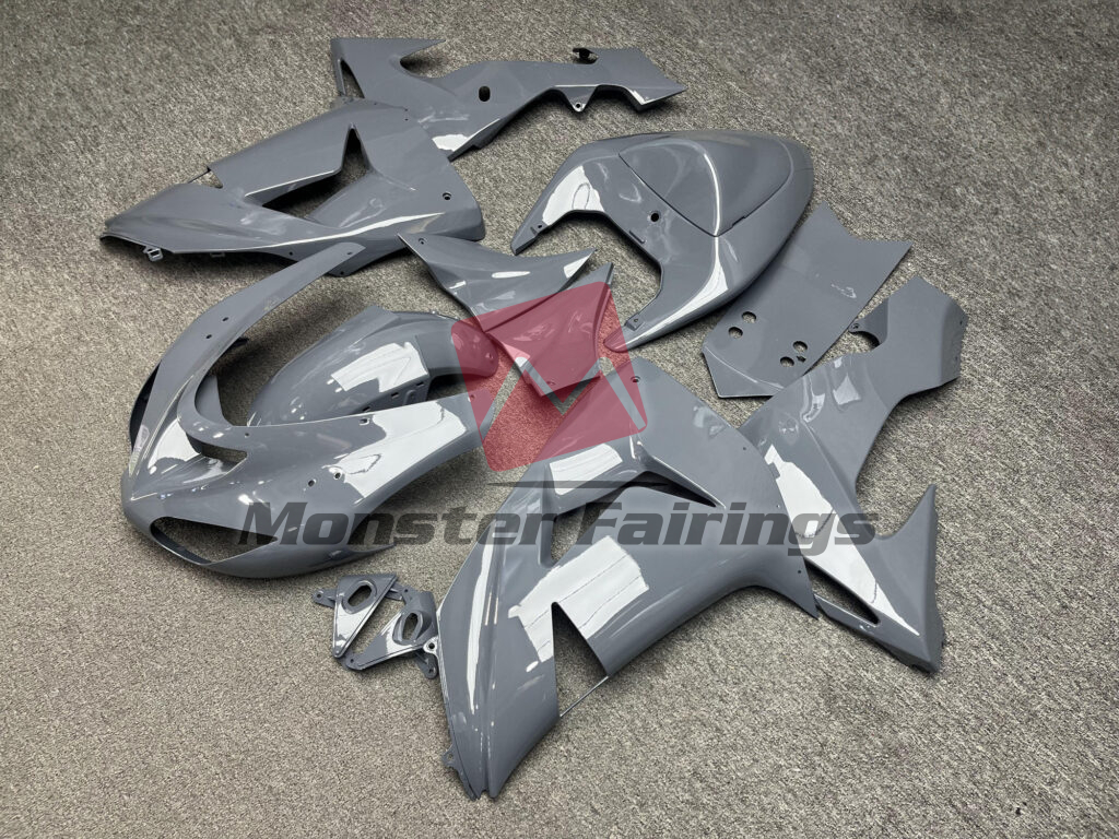 Kawasaki ZX10R custom ABS fairings 2006 - 2007 in Gloss Nardo Gray - durable replacement kit, Monster Fairings