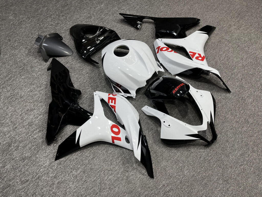 Gloss White with Red Repsol ABS fairings for Honda CBR600RR 2007 - 2008 - premium OEM fit kit by Monster Fairings