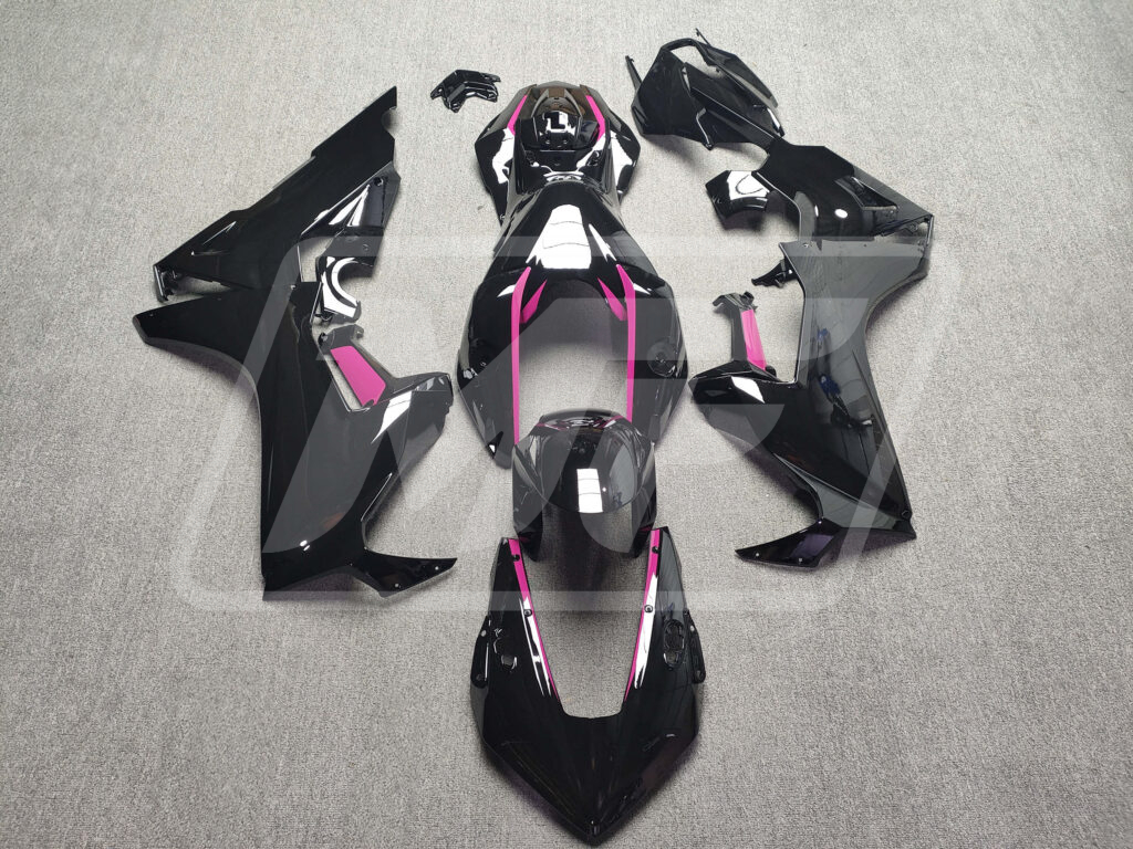 Honda CBR1000RR 2017 - 2025 Gloss Black Pink ABS fairings - custom motorcycle bodywork kit by Monster Fairings