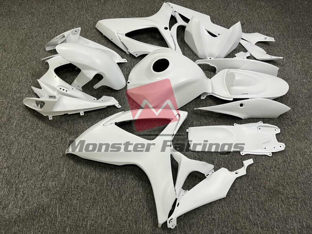 2006 - 2007 Suzuki GSXR 600 - 750 Matte White fairing set - ABS injection, custom painted by Monster Fairings