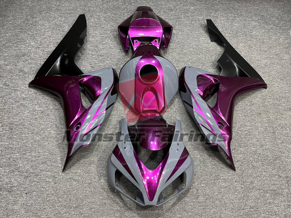 Honda CBR1000RR 2006 - 2007 Gloss Purple & and Nardo Gray with Matte Black ABS fairings - custom motorcycle bodywork kit by Monster Fairings