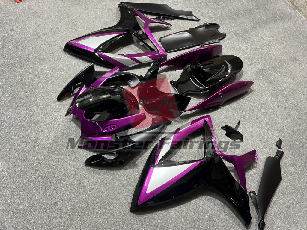 Gloss Purple & Black with Silver ABS fairings for Suzuki GSXR 600 - 750 2006 - 2007 - premium OEM fit kit by Monster Fairings