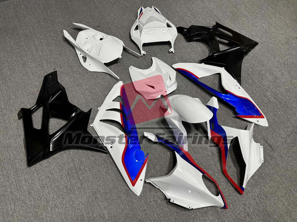 BMW S1000RR custom ABS fairings 2009 - 2014 Gloss White & Blue Red Matte Black - durable replacement kit, Monster Fairings