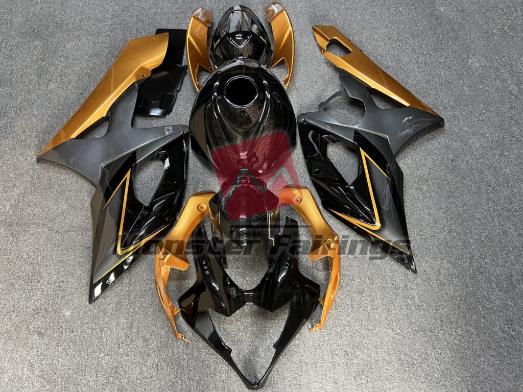 Suzuki GSXR 1000 2005 - 2006 Gloss Black with Bronze ABS fairings - custom motorcycle bodywork kit by Monster Fairings