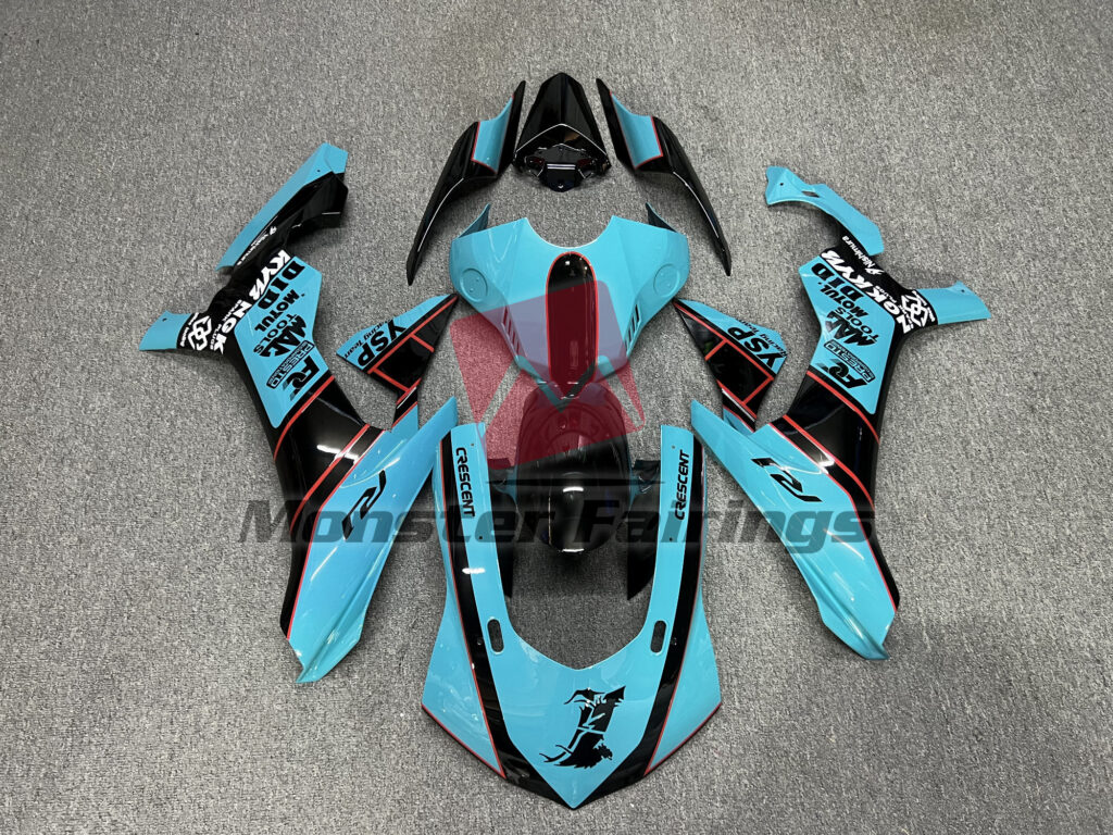 Yamaha R1 2015 - 2019 Light Blue ABS fairings - custom motorcycle bodywork kit by Monster Fairings