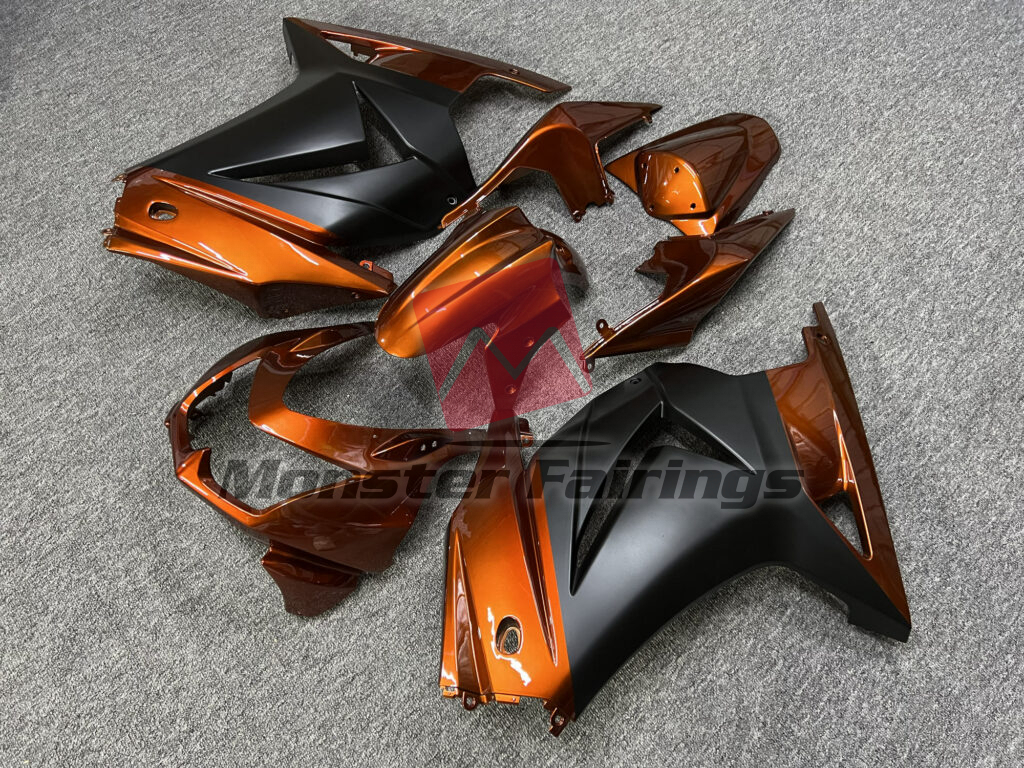 Gloss Orange & and Matte Black ABS fairings for Kawasaki Ninja 250 2008 - 2013 - premium OEM fit kit by Monster Fairings