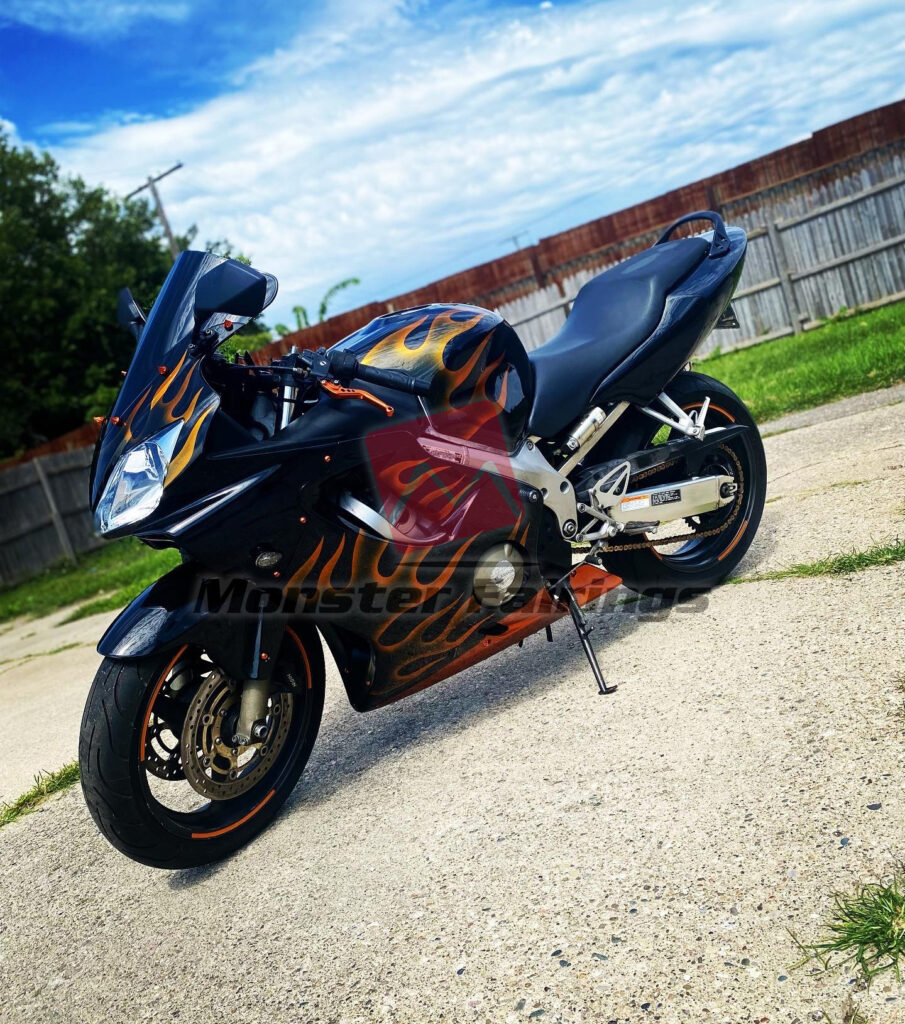 Honda CBR600 F4i 2004 - 2007 ABS fairings, Orange Flame - high - quality motorcycle kit by Monster Fairings