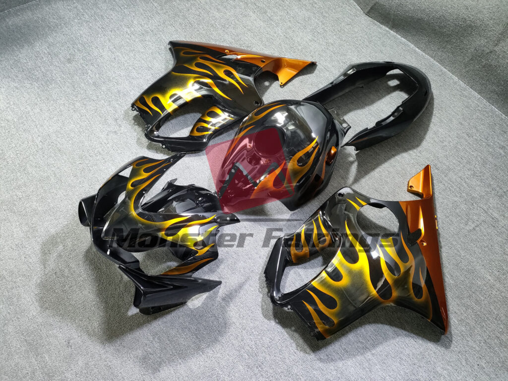 Orange Flame ABS fairings for Honda CBR600 F4i 2004 - 2007 - premium OEM fit kit by Monster Fairings