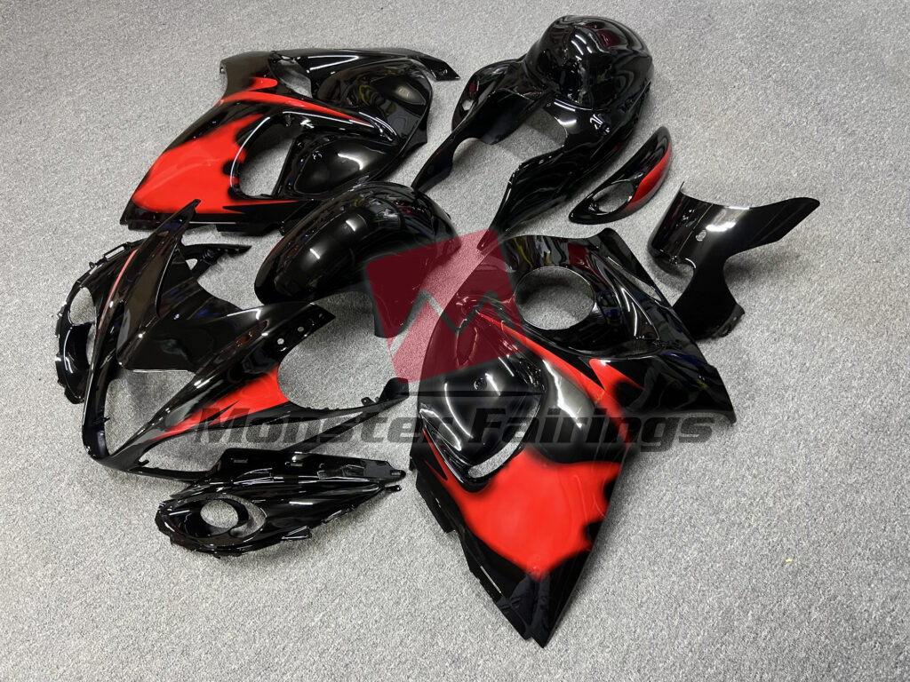 Gloss Black & Red ABS fairings for Suzuki GSXR 1300 2008 - 2020 - premium OEM fit kit by Monster Fairings