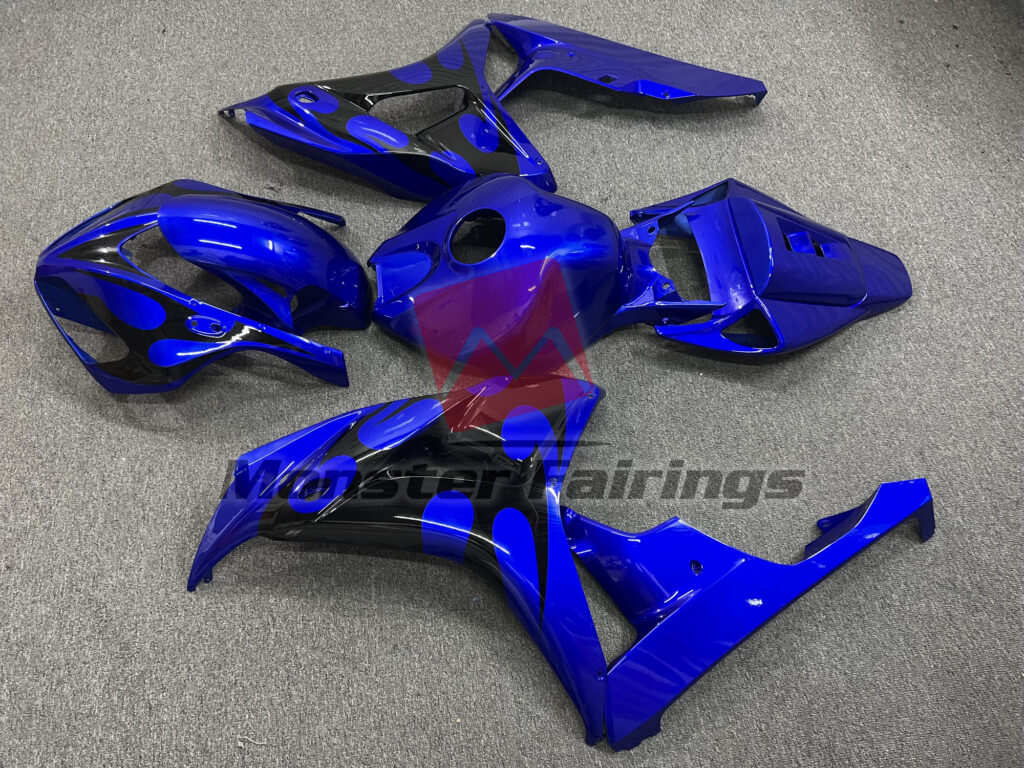 2006 - 2007 Honda CBR1000RR Gloss Blue and Black fairing set - ABS injection, custom painted by Monster Fairings