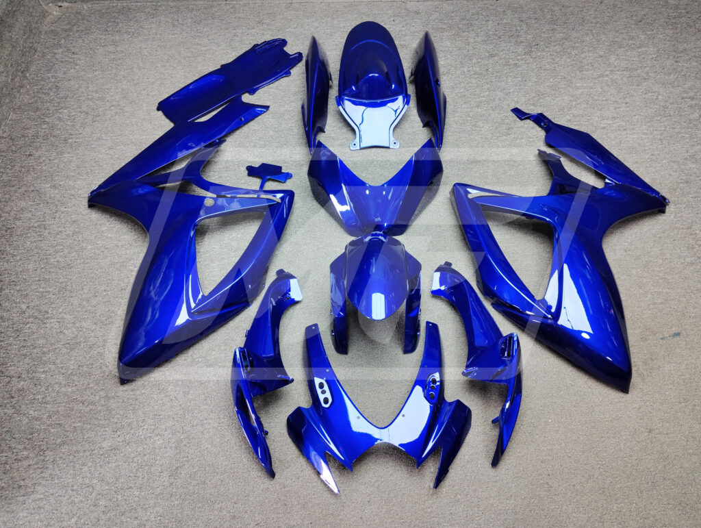 Suzuki GSXR 600 - 750 2006 - 2007 Gloss Blue Plain ABS fairings - custom motorcycle bodywork kit by Monster Fairings