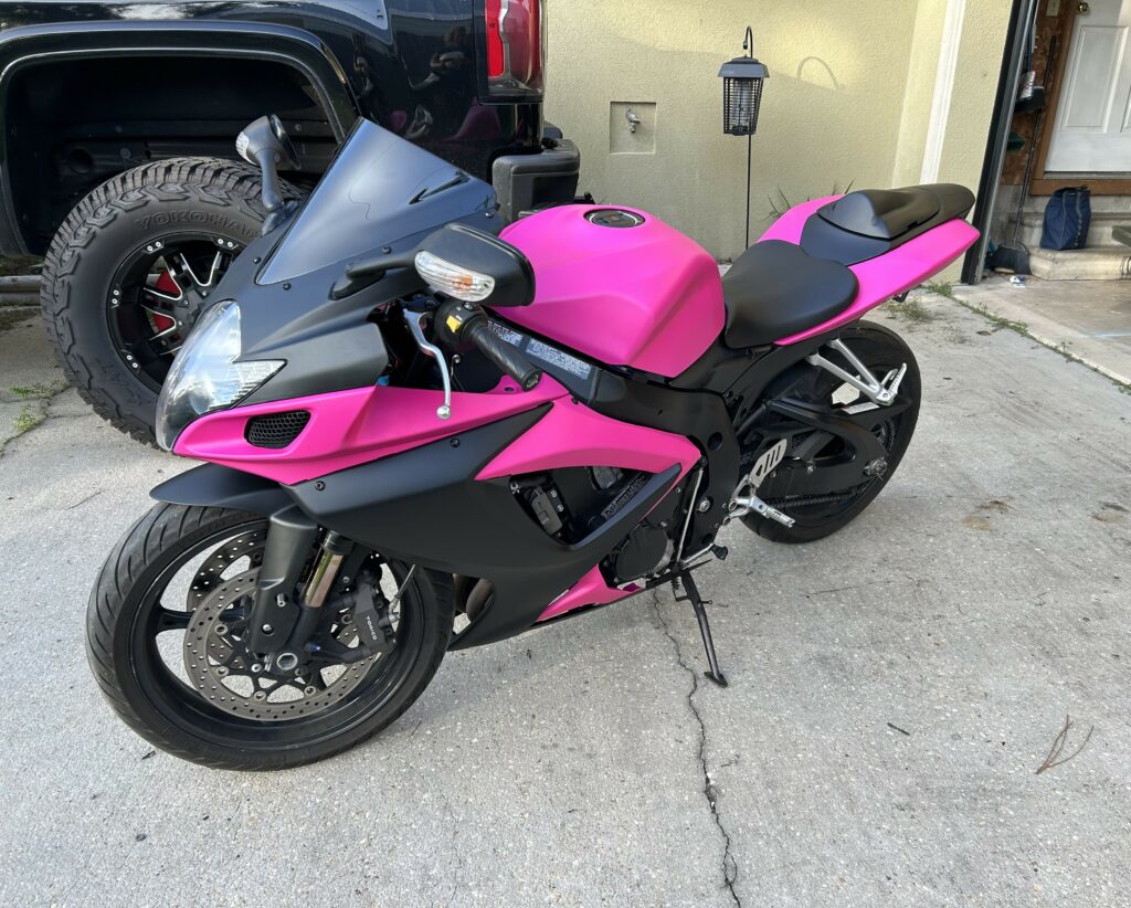 Monster Fairings ABS fairing kit for Suzuki GSXR 600 - 750 2006 - 2007 - Matte Black and Pink, precise OEM fit