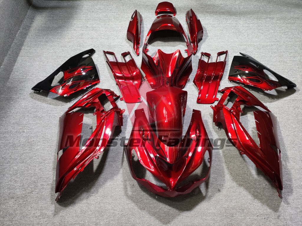 Kawasaki ZX14R 2012 - 2024 Fire Red Gloss ABS fairings - custom motorcycle bodywork kit by Monster Fairings