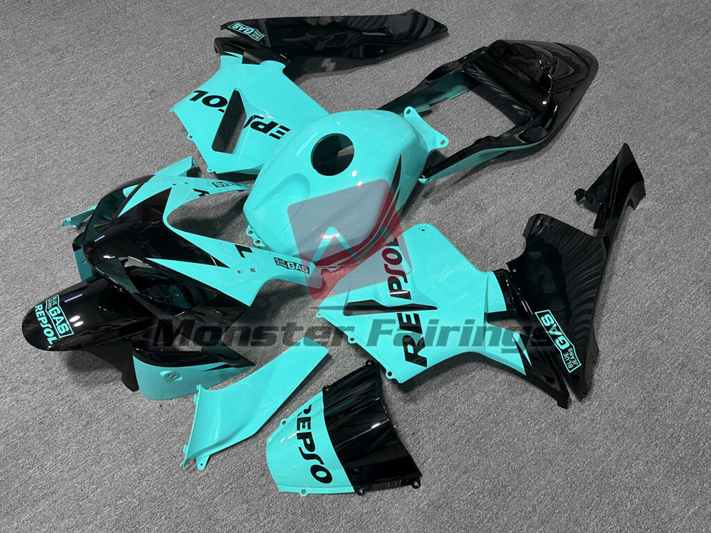 Gloss Aqua Repsol ABS fairings for Honda CBR600RR 2003 - 2004 - premium OEM fit kit by Monster Fairings