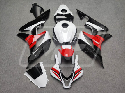 Honda CBR600RR 2007-2008 Gloss Black & White with Red ABS Fairings | Monster Fairings