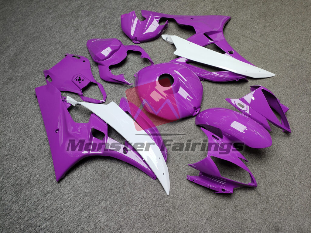 Gloss Pearl Purple & White ABS fairings for Yamaha R6 2006 - 2007 - premium OEM fit kit by Monster Fairings