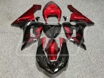 Kawasaki ZX6R 2005-2006 Gloss Black & Red ABS Fairings | Monster Fairings