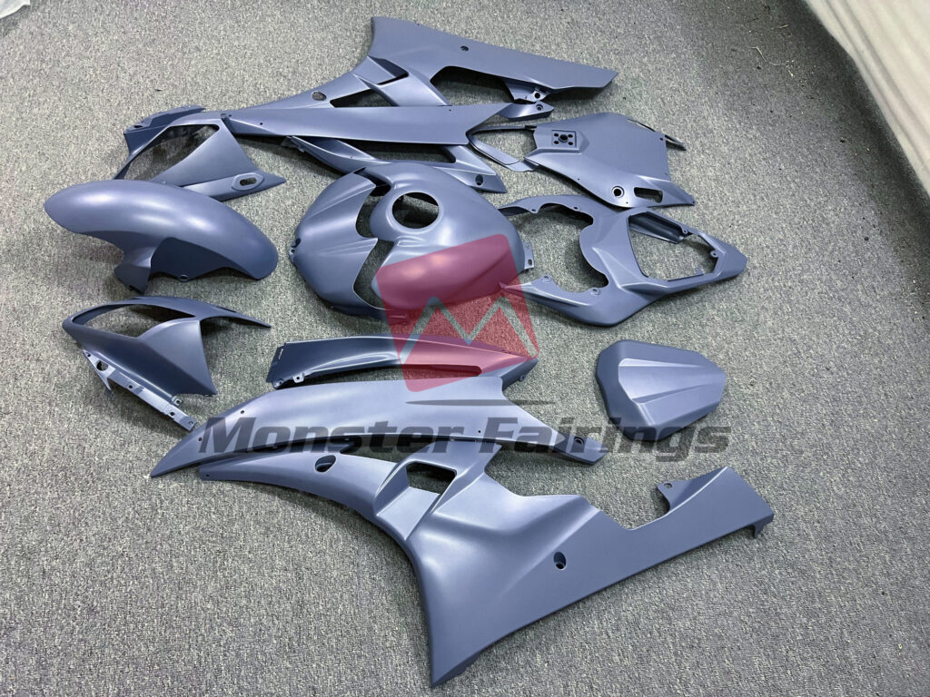 2006 - 2007 Yamaha R6 Matte Blue fairing set - ABS injection, custom painted by Monster Fairings