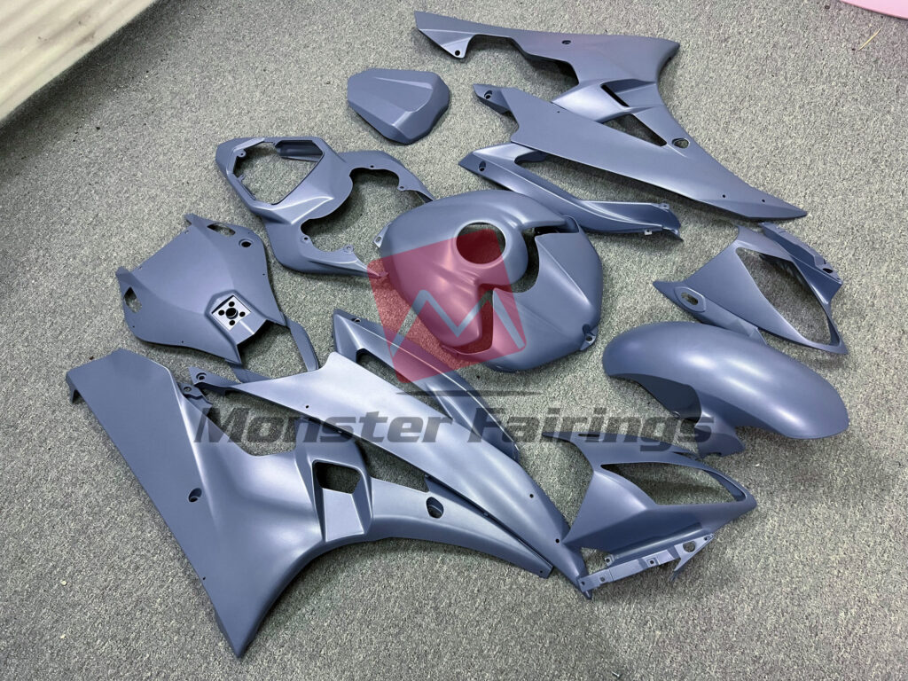Yamaha R6 custom ABS fairings 2006 - 2007 in Matte Blue - durable replacement kit, Monster Fairings
