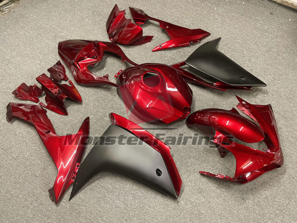 Candy Red Black ABS fairings for Yamaha R1 2007 - 2008 - premium OEM fit kit by Monster Fairings