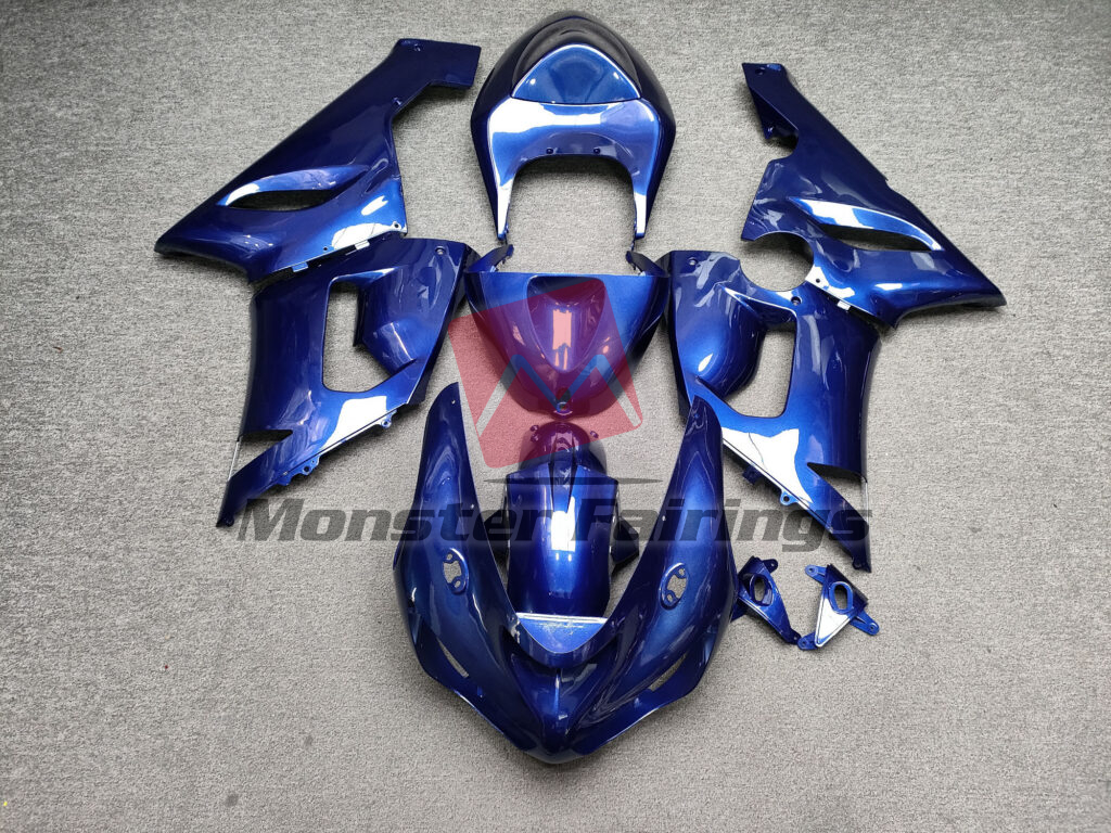 Kawasaki ZX6R 2005 - 2006 Gloss Blue ABS fairings - custom motorcycle bodywork kit by Monster Fairings