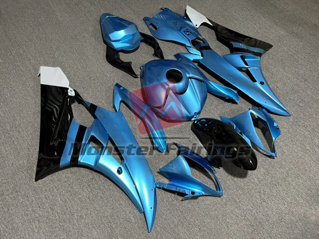 Gloss Light Blue & Black ABS fairings for Yamaha R6 2006 - 2007 - premium OEM fit kit by Monster Fairings
