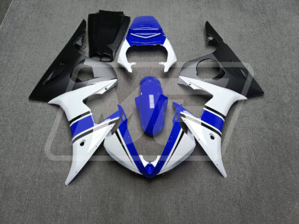 Yamaha R6 2003-2004 Gloss White Blue ABS Fairings | Monster Fairings