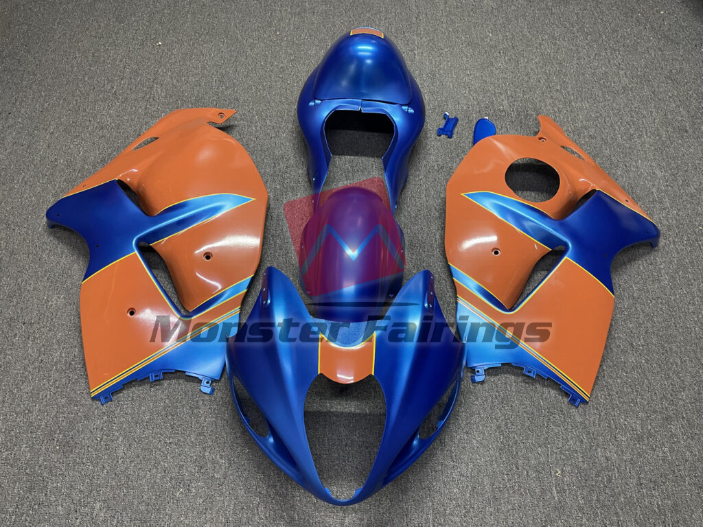 Suzuki GSXR 1300 1997 - 2007 Gloss Blue Desert Orange ABS fairings - custom motorcycle bodywork kit by Monster Fairings