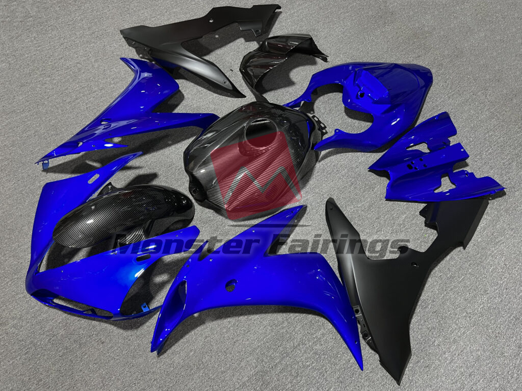 Gloss Blue Carbon Fiber Style ABS fairings for Yamaha R1 2004 - 2006 - premium OEM fit kit by Monster Fairings