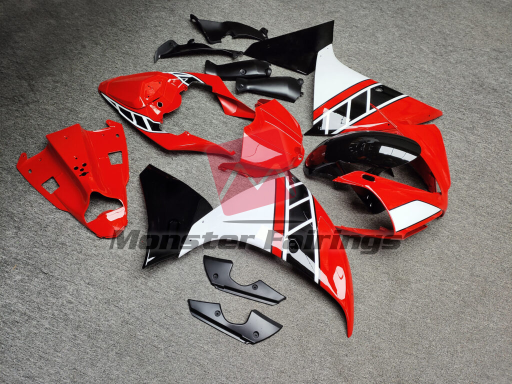 Gloss Red & White Black ABS fairings for Yamaha R1 2012 - 2014 - premium OEM fit kit by Monster Fairings