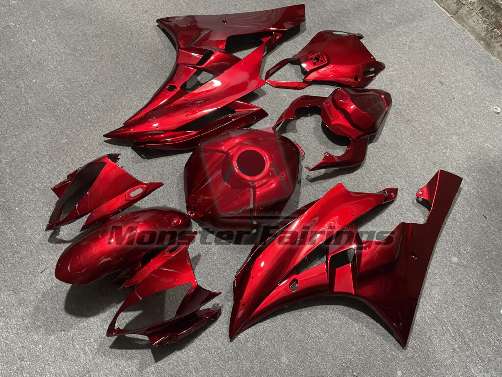 Yamaha R6 custom ABS fairings 2006 - 2007 in Gloss Red - durable replacement kit, Monster Fairings