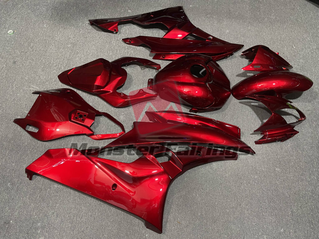 2006 - 2007 Yamaha R6 Gloss Red fairing set - ABS injection, custom painted by Monster Fairings