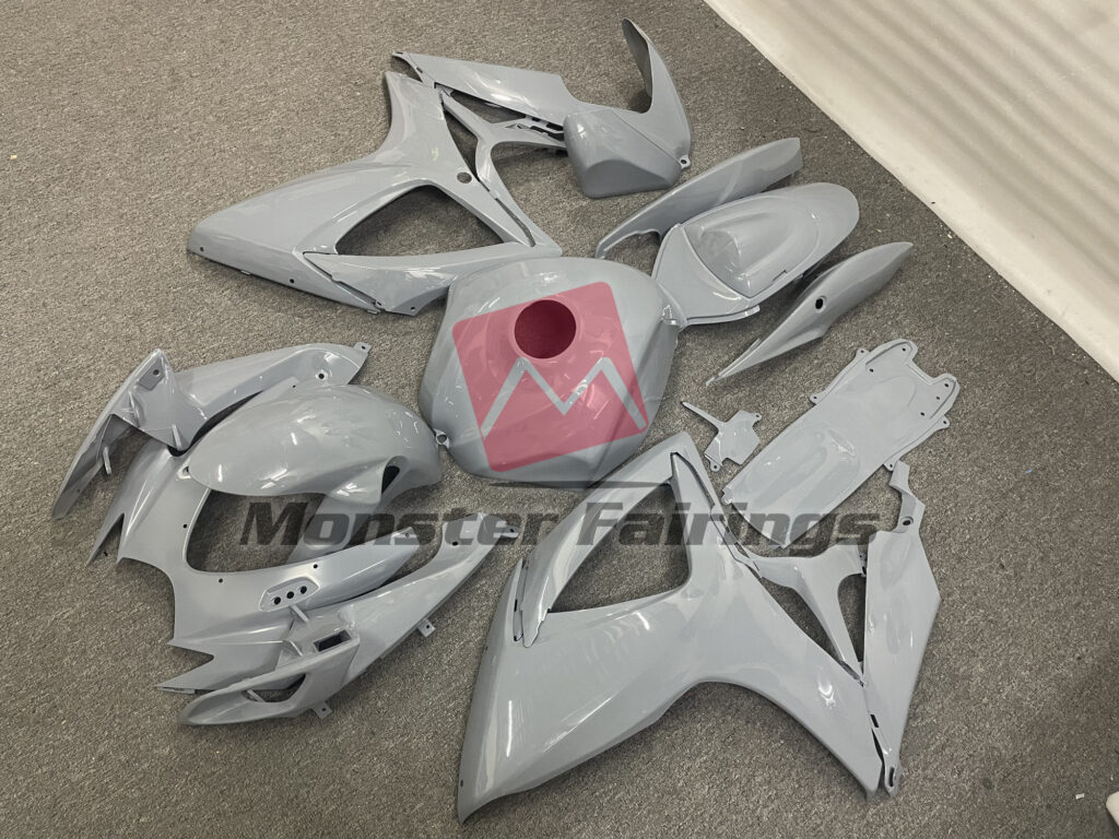 Suzuki GSXR custom ABS fairings 2006 - 2007 in Gloss Nardo Gray - durable replacement kit, Monster Fairings