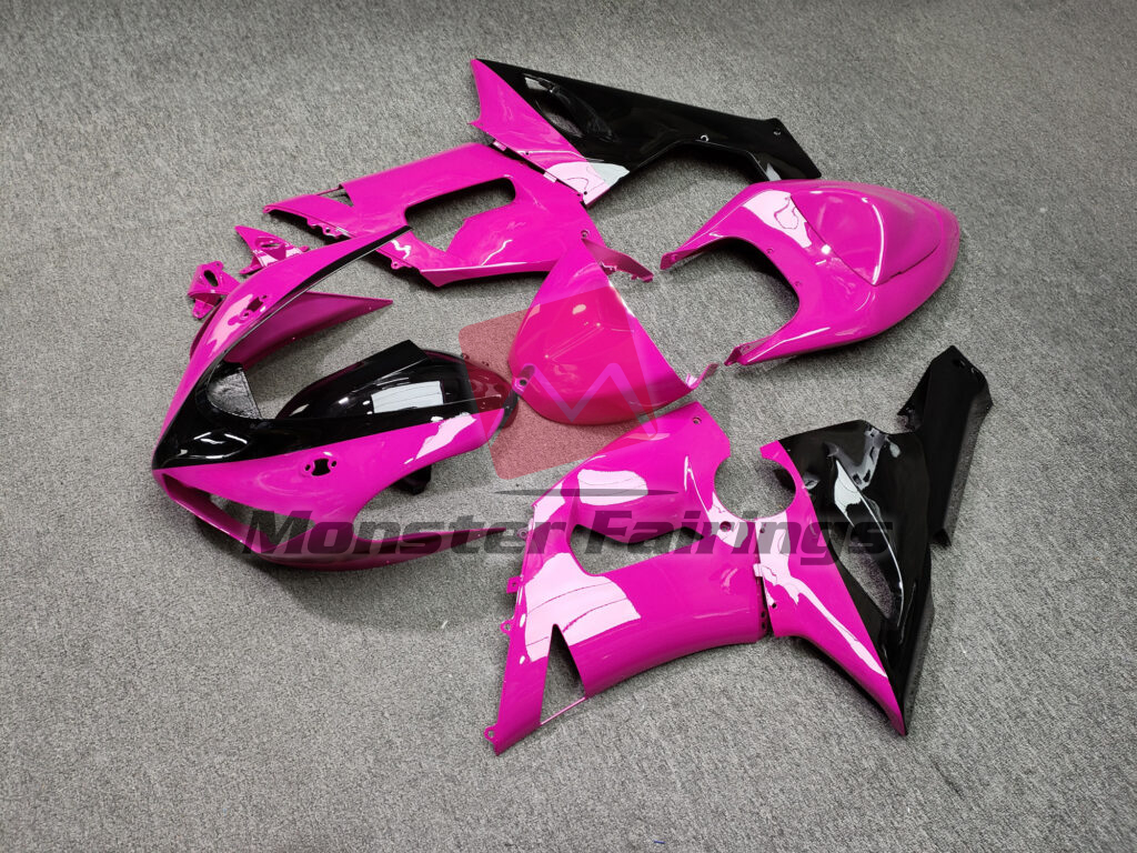 Kawasaki ZX6R custom ABS fairings 2005 - 2006 in Gloss Pink & Black - durable replacement kit, Monster Fairings