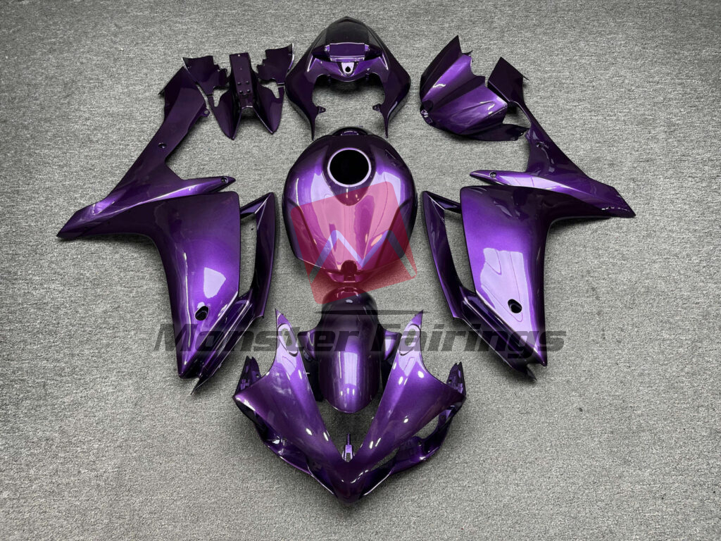 Yamaha R1 2007 - 2008 Gloss Purple ABS fairings - custom motorcycle bodywork kit by Monster Fairings
