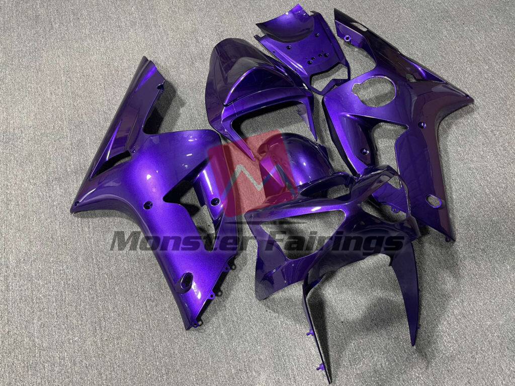 Kawasaki ZX6R custom ABS fairings 2003 - 2004 in Gloss Purple - durable replacement kit, Monster Fairings