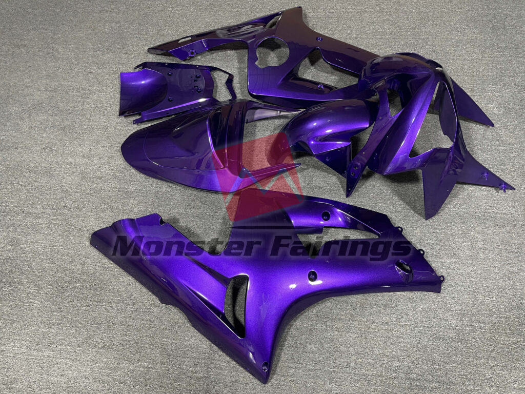2003 - 2004 Kawasaki ZX6R Gloss Purple fairing set - ABS injection, custom painted by Monster Fairings