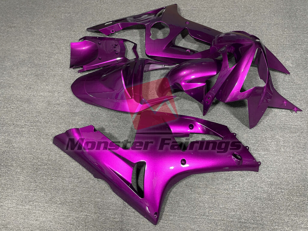 2003 - 2004 Kawasaki ZX6R Gloss Pink fairing set - ABS injection, custom painted by Monster Fairings