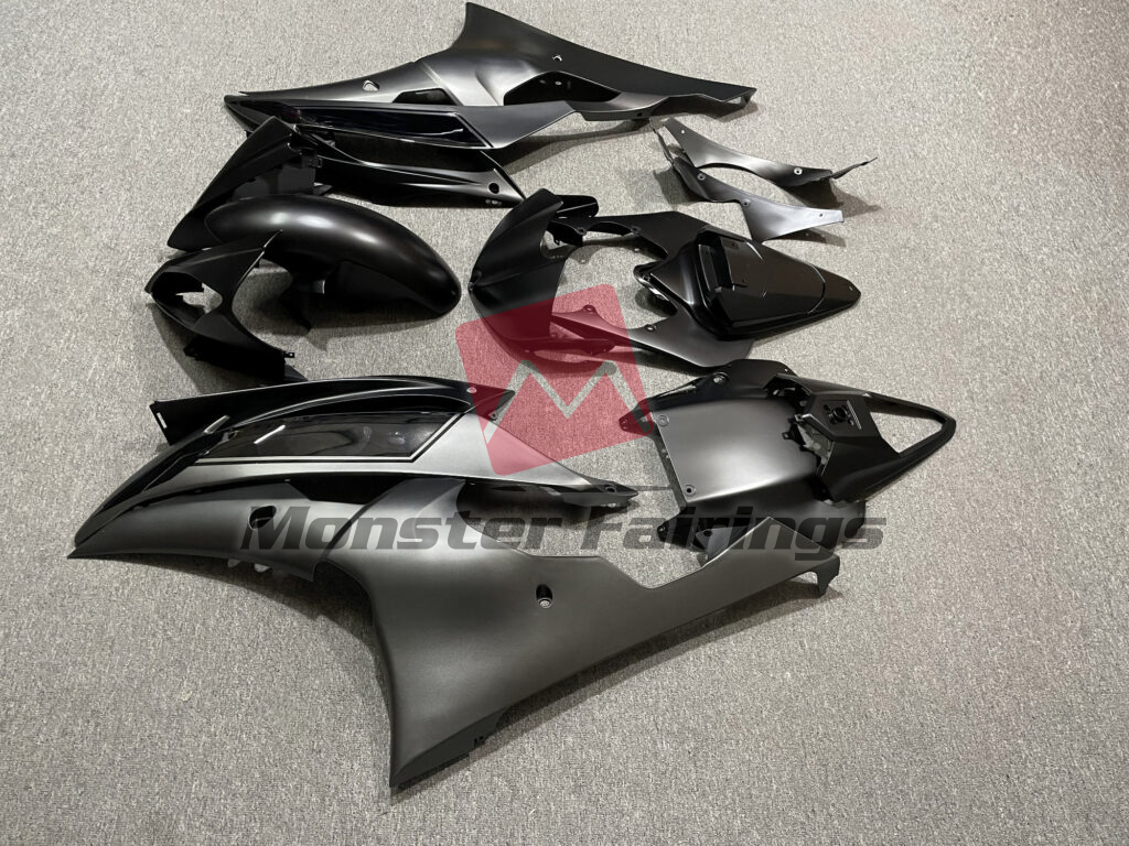 Yamaha R6 custom ABS fairings 2008 - 2016 in Gloss & Matte Double Black - durable replacement kit, Monster Fairings