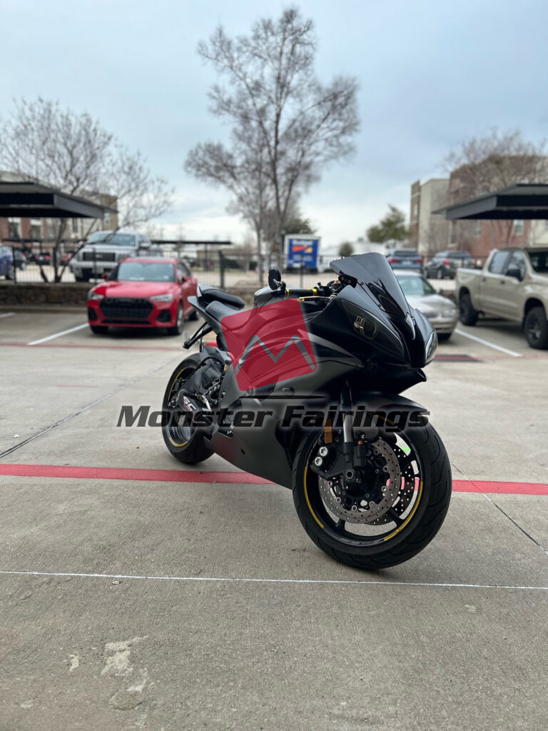 Yamaha R6 2008 - 2016 ABS fairings, Gloss & Matte Double Black - high - quality motorcycle kit by Monster Fairings