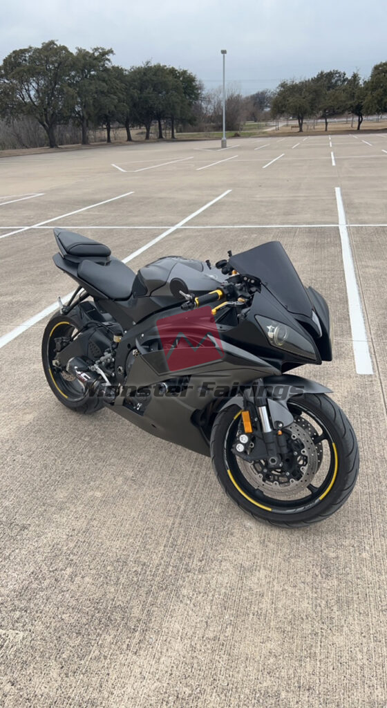 Monster Fairings ABS fairing kit for Yamaha R6 2008 - 2016 - Gloss & Matte Double Black, precise OEM fit