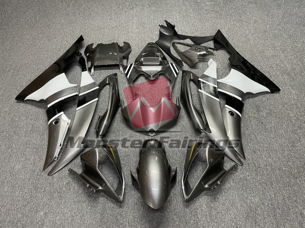 Yamaha R6 2008 - 2016 Gloss Gray Gold ABS fairings - custom motorcycle bodywork kit by Monster Fairings