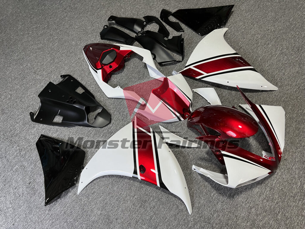 Gloss White & Candy Red Black ABS fairings for Yamaha R1 2009 - 2011 - premium OEM fit kit by Monster Fairings