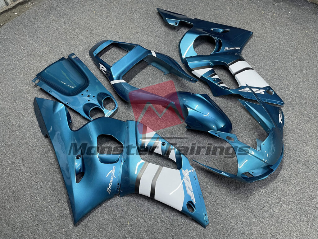Light Blue White ABS fairings for Yamaha R6 1998 - 2002 - premium OEM fit kit by Monster Fairings