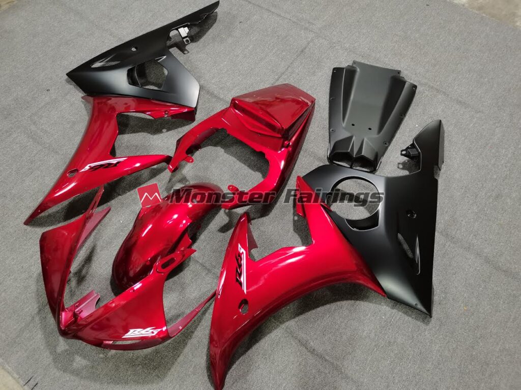 Maroon Red ABS fairings for Yamaha R6 2003 - 2004 - premium OEM fit kit by Monster Fairings
