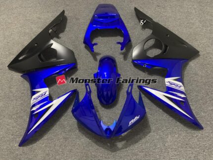 Yamaha R6 2003 - 2004 Blue White and Matte ABS fairings - custom motorcycle bodywork kit by Monster Fairings