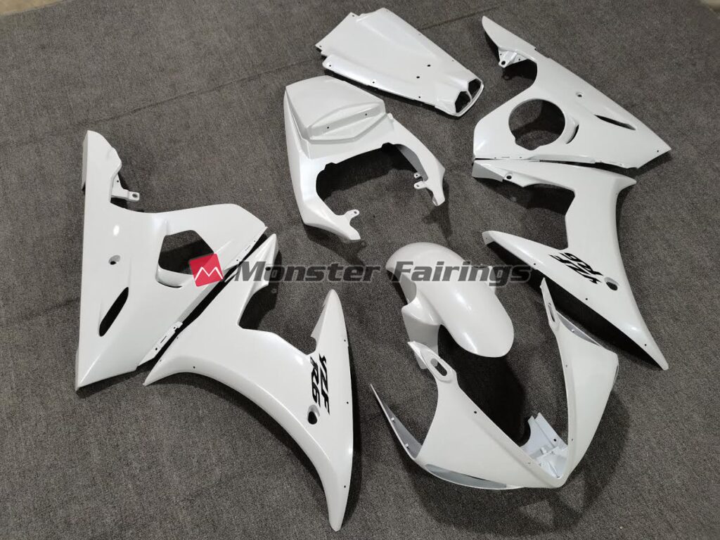 Pearl White ABS fairings for Yamaha R6 2005 - premium OEM fit kit by Monster Fairings