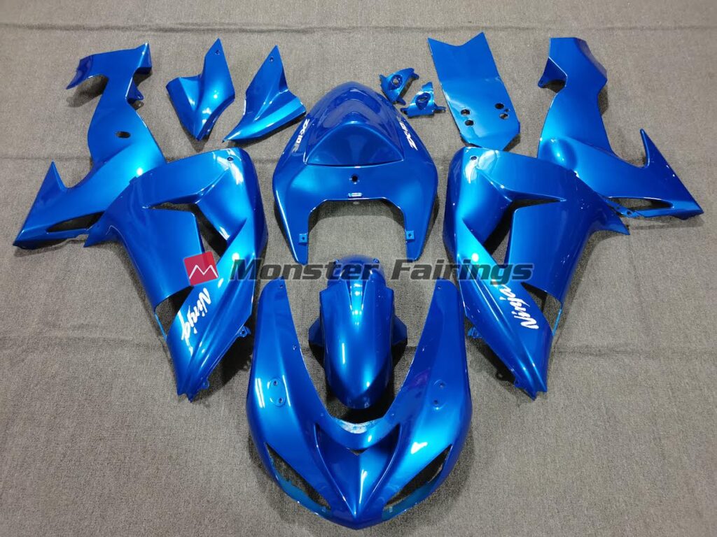 Kawasaki ZX10R 2006 - 2007 Blue Ninja ABS fairings - custom motorcycle bodywork kit by Monster Fairings